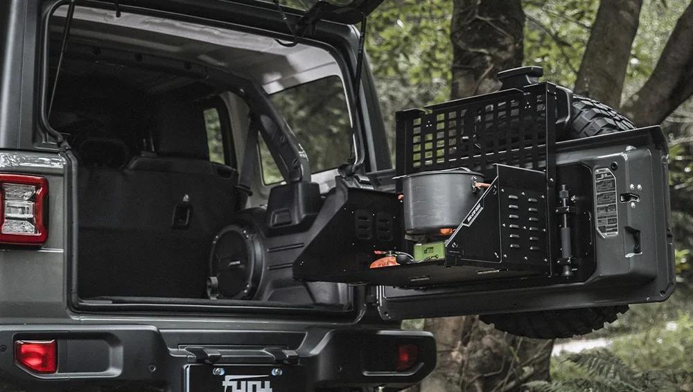 

STARKS 2007-2017 JK accessories parts CNC process Aluminum Alloy Tailgate folding table for Jeep wrangler