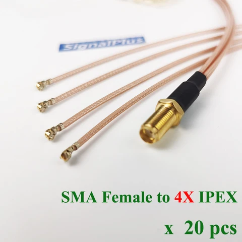 Кабель-адаптер 20 см/8 дюймов с разъемом SMA и штекером IPEX для 3G/4G/LTE, внешняя антенна, удлинитель для маршрутизатора