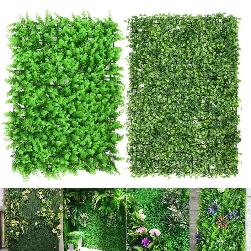 

60*40cm Artificial Flowers Boxwood Hedge Panels Fake Plants Grass For Home Garden Wedding Party Wall Backdrop DIY Decor Greenery