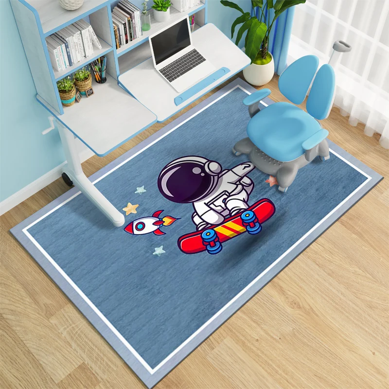 

Astronaut 3d Printed Carpet Through Living Room Children'S Carpet Non-Slip Baby Crawling Mat Children'S Room Washable Decoration