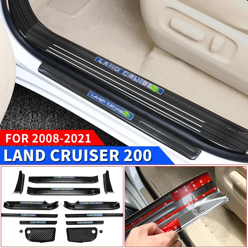 

2008-2021 Toyota Land Cruiser 200 LC200 аксессуары для модификации интерьера тюнинг тойота ленд крузер 200 FJ200 модернизированная пороговая лента из нержавеющ...