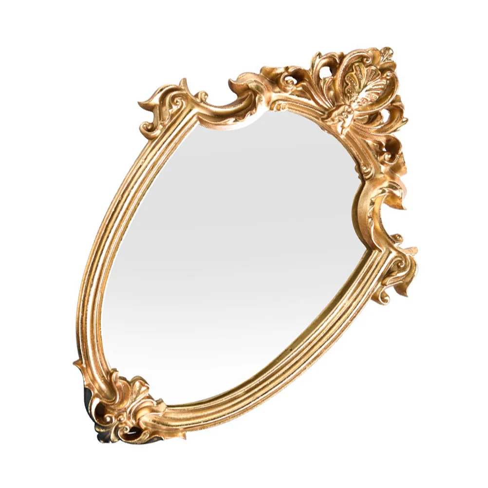 

European Style Exquisite Makeup Mirror Hanging Mirror Vintage Bathroom Mirror