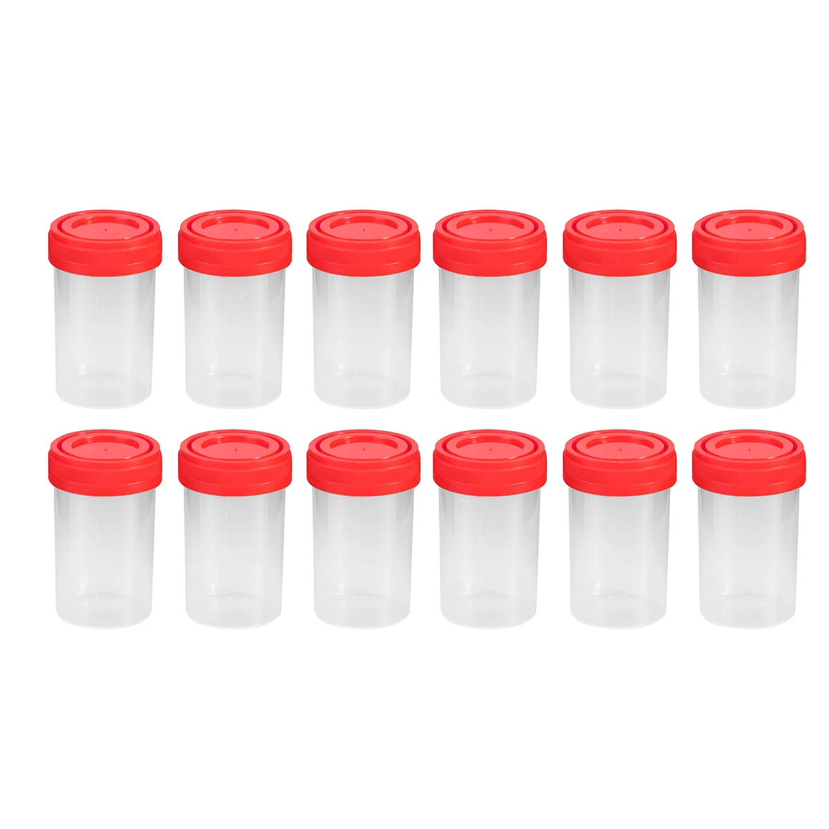 

20Pcs Practical Plastic Specimen Cup Urine Container 60ml EO without Lable Laboratory Medical Use (Random Color)