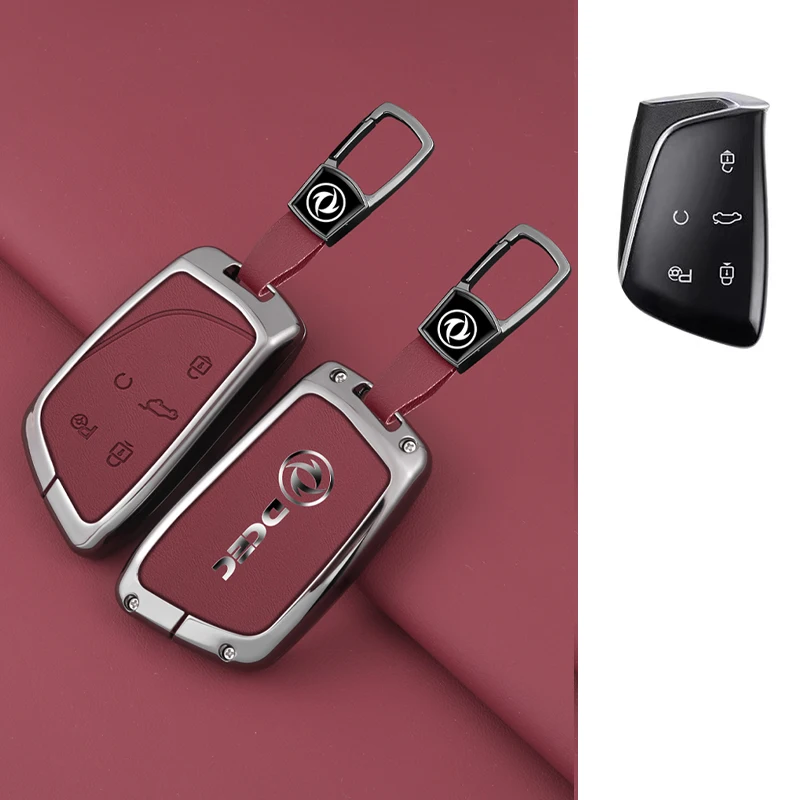 Новый кожаный чехол для автомобильных ключей из цинкового сплава, чехол для DongFeng AEOLUS 2022, брелок для ключей, аксессуары для защиты без ключа