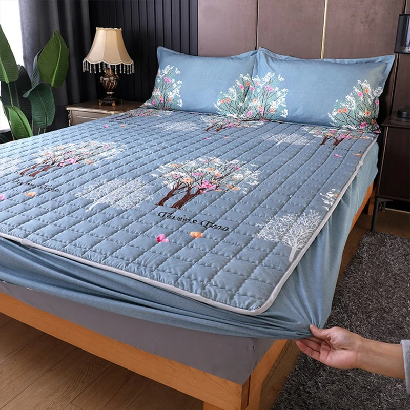 

Водонепроницаемое покрывало для кровати, однотонная простыня на резинке, нескользящая Регулируемая матовая защита для дома