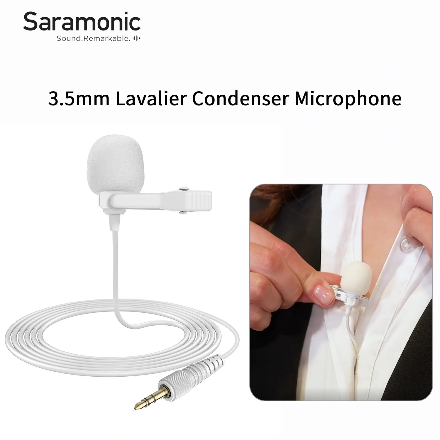 

Saramonic SR-M1W 3.5mm TRS Condenser Lavalier Lapel Microphone for DSLRs Cameras Youtube Recording Live Streaming Microfone