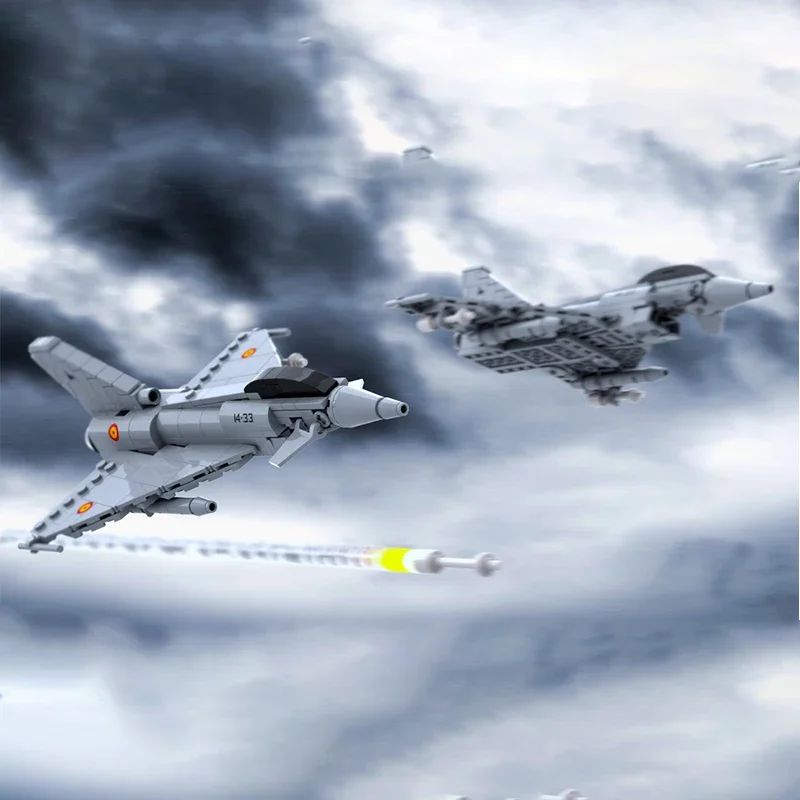 Модель военного самолета MOC строительные кирпичи Eurofighter Typhoon модульная