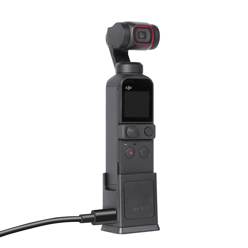 Купи For DJI OSMO Pocket 1/2 Camera Sunnylife Camera Charging Base Tripod Adapter Fixed Holder Type-C Charger Port With 1/4" Screw за 557 рублей в магазине AliExpress