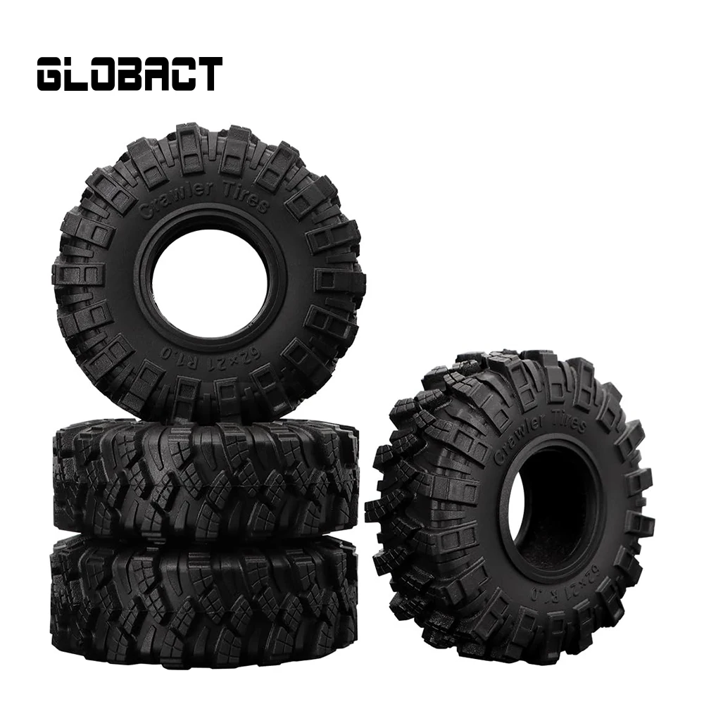 

Globact 1.0 RC Tires Soft Sticky Rubber Tires 61 * 22mm for 1/18 TRX4M 1/24 Axial SCX24 RC Crawler