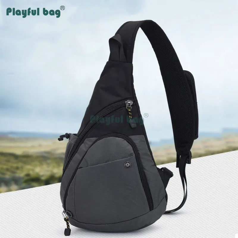 

Playful bag Outdoor chest bag men's large-capacity chest bags leisure sports travel messenger bag Waterproof lightweight AVA75