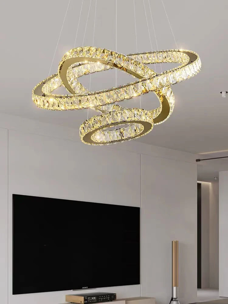 Современная хрустальная круглая светодиодная люстра K9 домашнее освещение