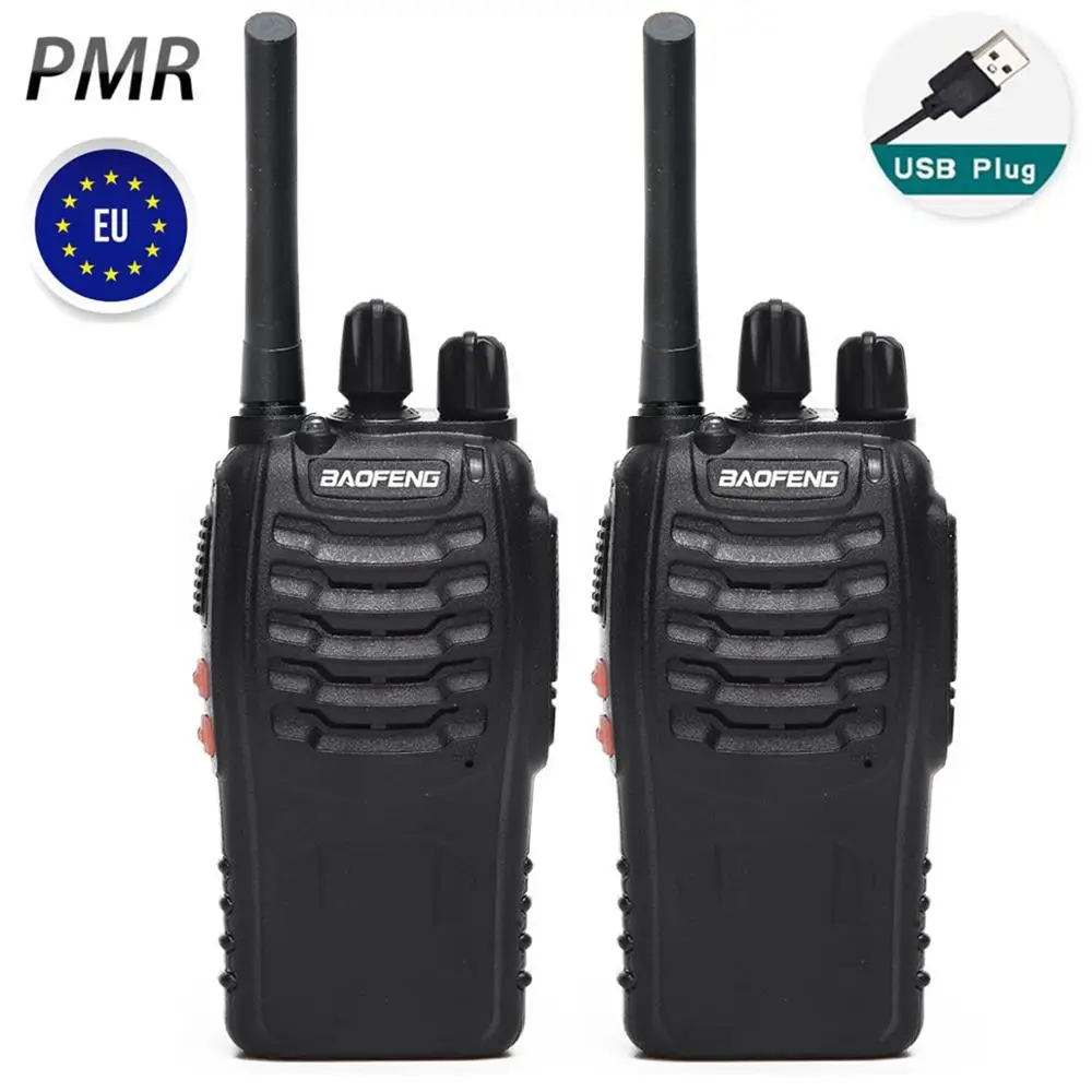 1/2PCS Baofeng BF-88E PMR Walkie Talkie Upgrade of BF888S UHF 446MHz 16CH Portable Two-way Radio with USB Charger for EU User
