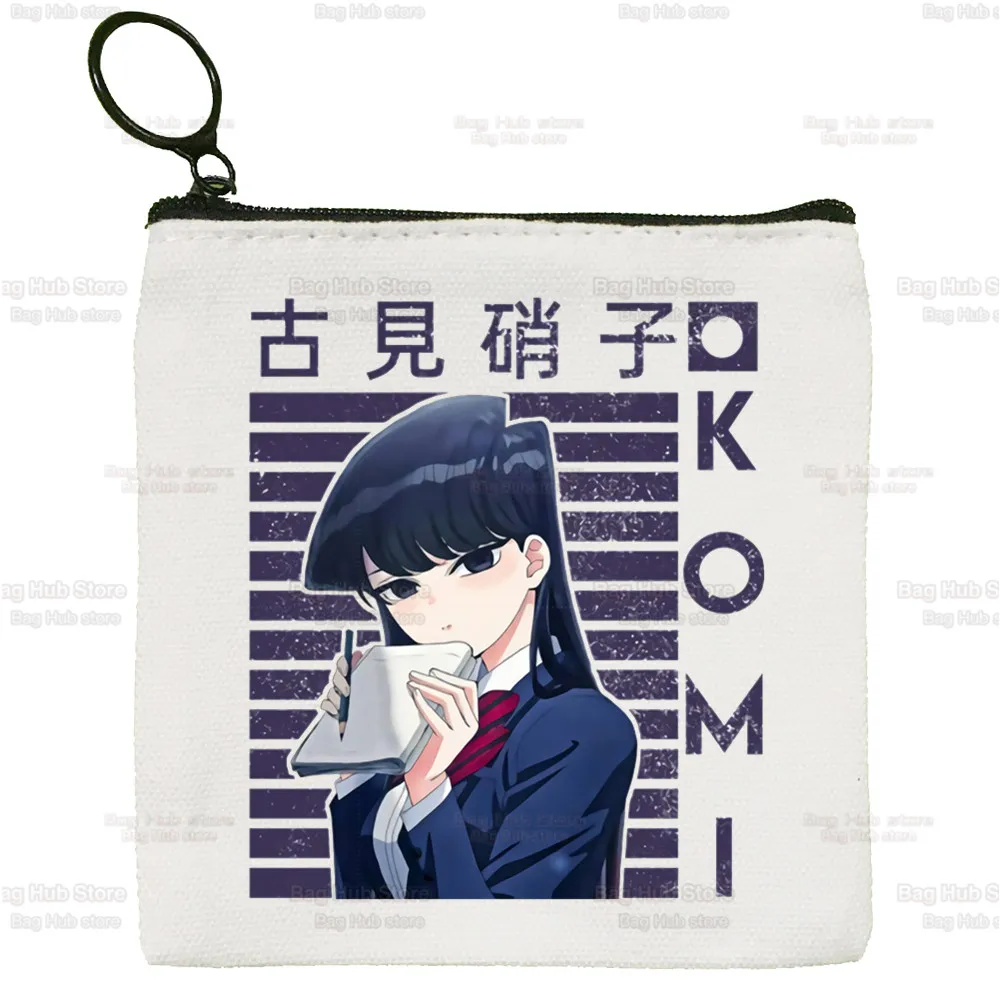 Komisan Shouko Komi San Excited Canvas Card Komi San Can't Communicate Coin Purse Female Cute Simple Coin Mini Zipper Bag