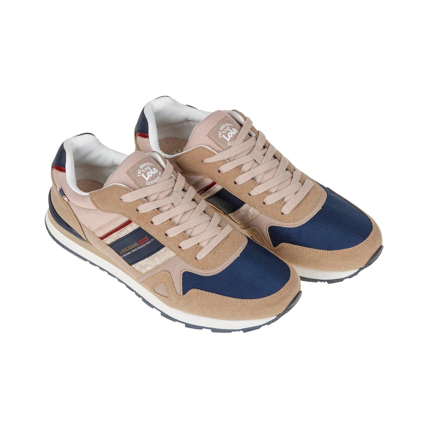 Мужская повседневная обувь спортивный бренд Lois 64175 серые синие бежевые и белые