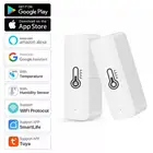 Датчик температуры и влажности Tuya Wi-Fi Bluetooth, комнатный гигрометр-контроллер для умного дома, приложение для мониторинга для Alexa Google Home