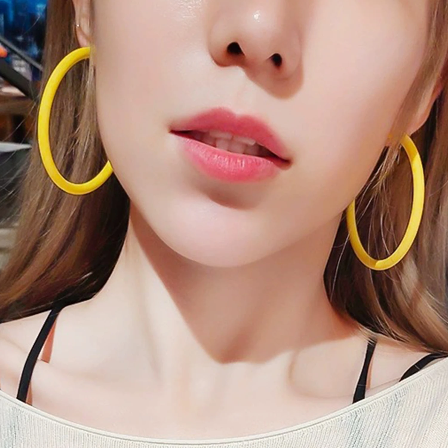 2024 модные большие круглые серьги-кольца ярких цветов 6 3 см для женщин и девушек