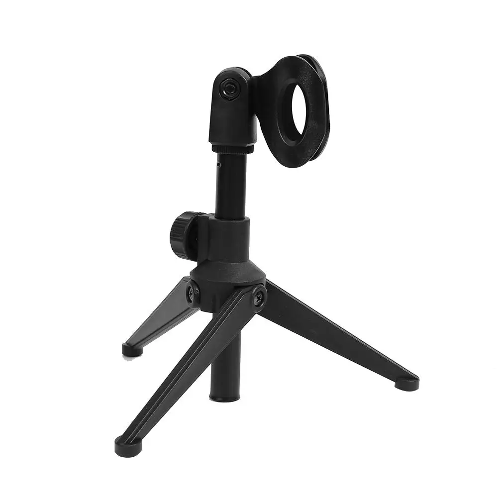 

Universal Adjustable Desk Capacitive Microphone Stand Portable Foldable Tripod MIC Tabletop Stand Holder with Microphone Clip
