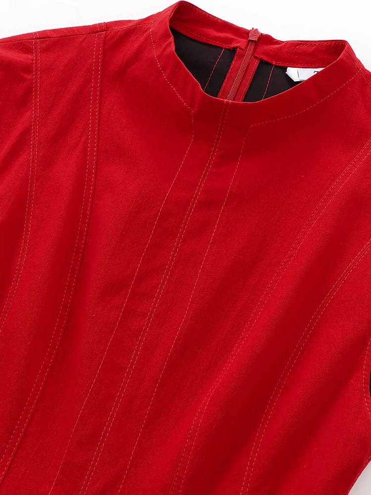 KAOPU ZA женское винтажное мини-платье с круглым вырезом без рукавов молнией сзади