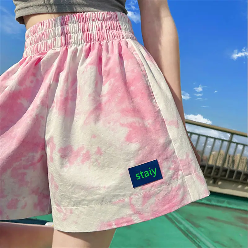 Women Casual Tie-Dye Shorts Fitness Sports Pants Summer Gym Workout Shorts 2023 New Fashion All Match