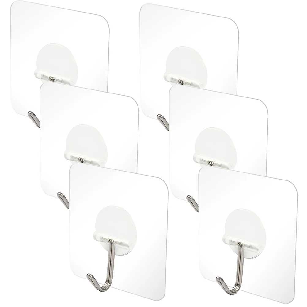 

6pcs Bathroom Hook Wall Hooks Multipurpose Hook Towel Hooks On Hooks Wall Mounted Hook Hanging Hooks Over The Door Hook