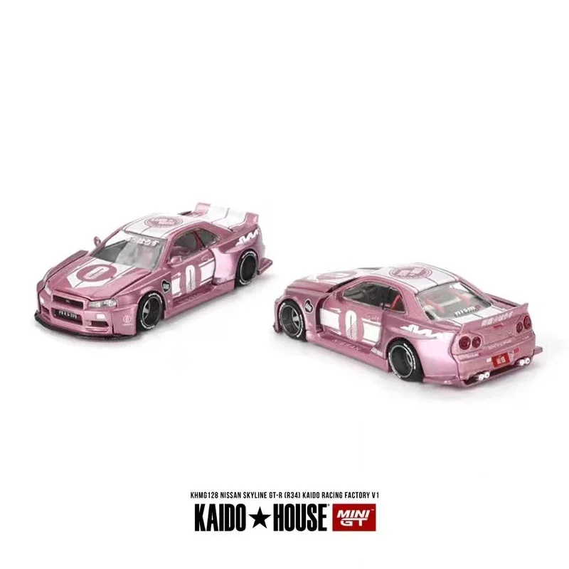 Kaido House + MINIGT 1:64 Модель автомобиля Skyline GT-R (R34) Racing Pink # ХМГ128