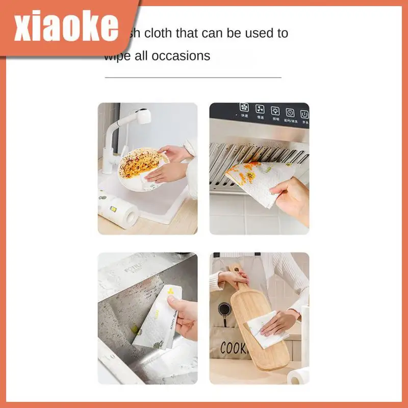 

Oversized Roll Kitchen Paper Decontamination Anti-oil Dishcloth 20x20cm Dish Towels Kitchen Accessories Housework Dish Cloth