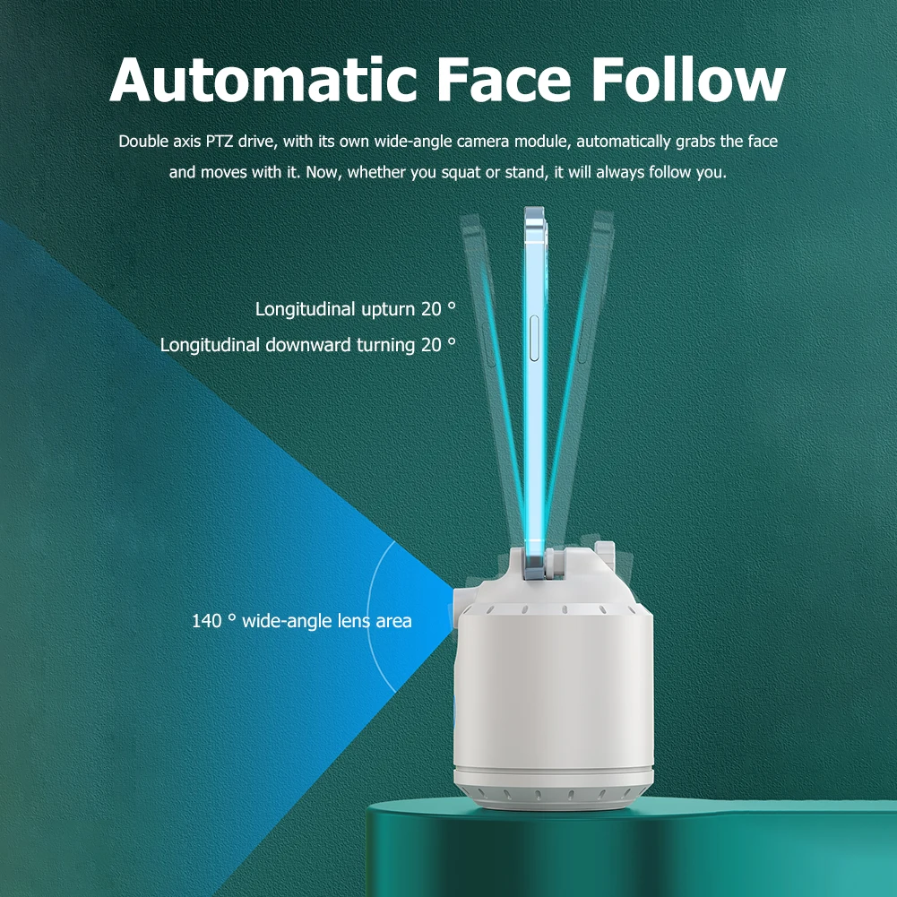 

Intelligent Automatic Face Tracking Gimbal Accessories Smart Selfie Stick Hands-Free Smart Gesture Control for Meeting Recording