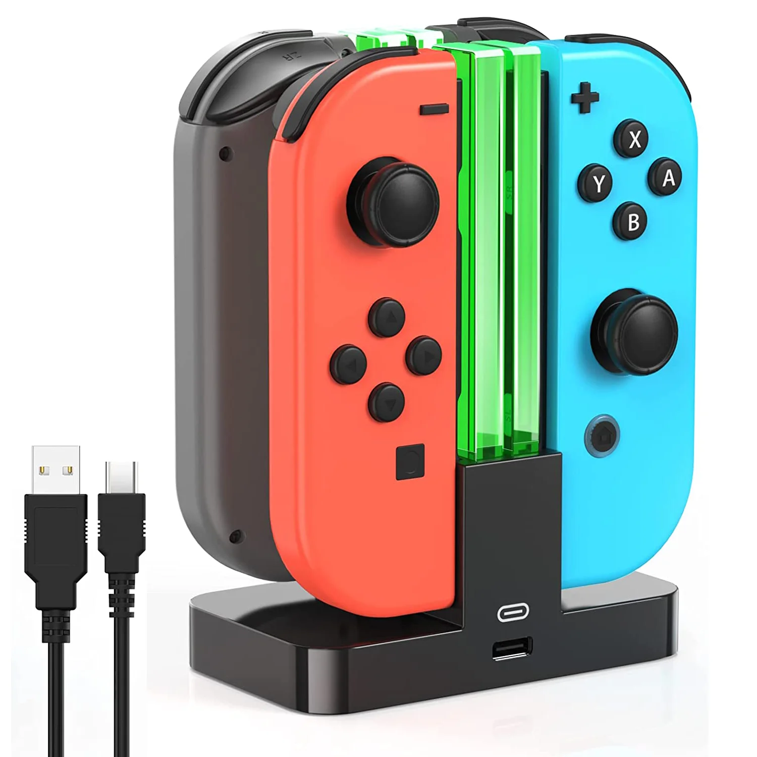 Док-станция 4 в 1 для быстрой зарядки Nintendo Swicth Joycon Joypad с USB-кабелем типа c, аксессуары для контроллера