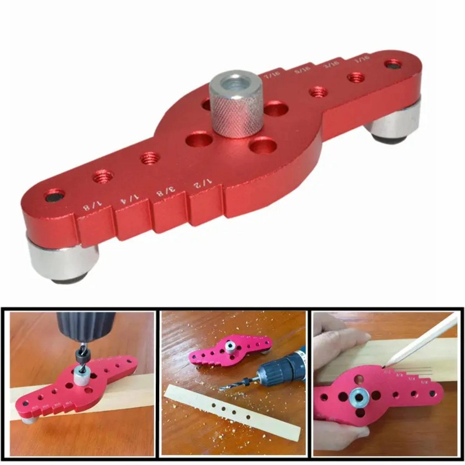 Accurate Precision Dual-Function Woodworking Dowelling Jig: Guide for Drilling and Punching with Wood Dowels Includes Scriber a