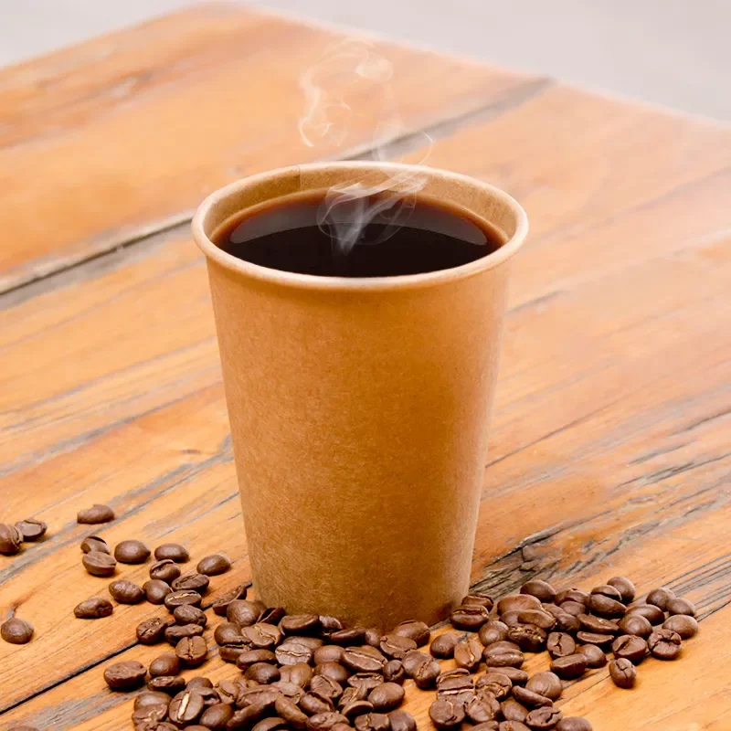 

2022New 240ml Thick Disposable Kraft Paper Cups Coffee Cup Tea Cup Party Supplies High Quality