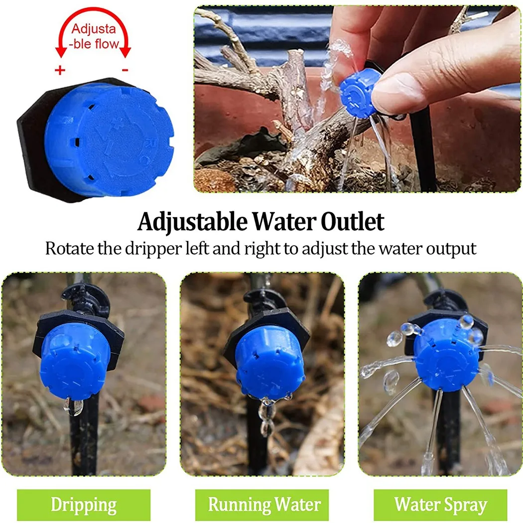 

50pcs Adjustable Irrigation Sprinkler Капельный Полив Garden Watering Drip Spike Drippers Micro Spray Rotating Nozzle