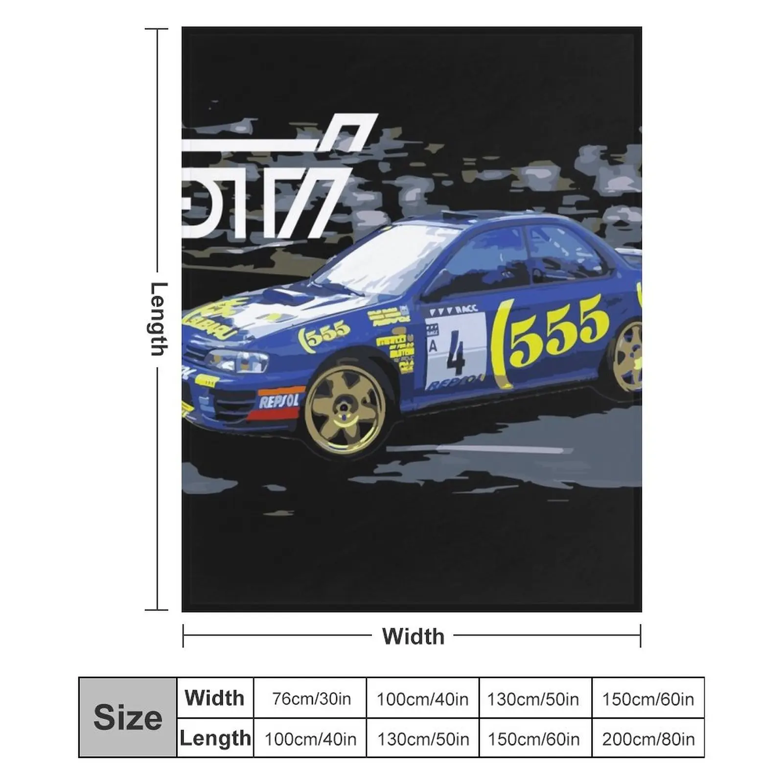 World Rally Blue 555 колин McRae GC8 пледы одеяла и для дивана