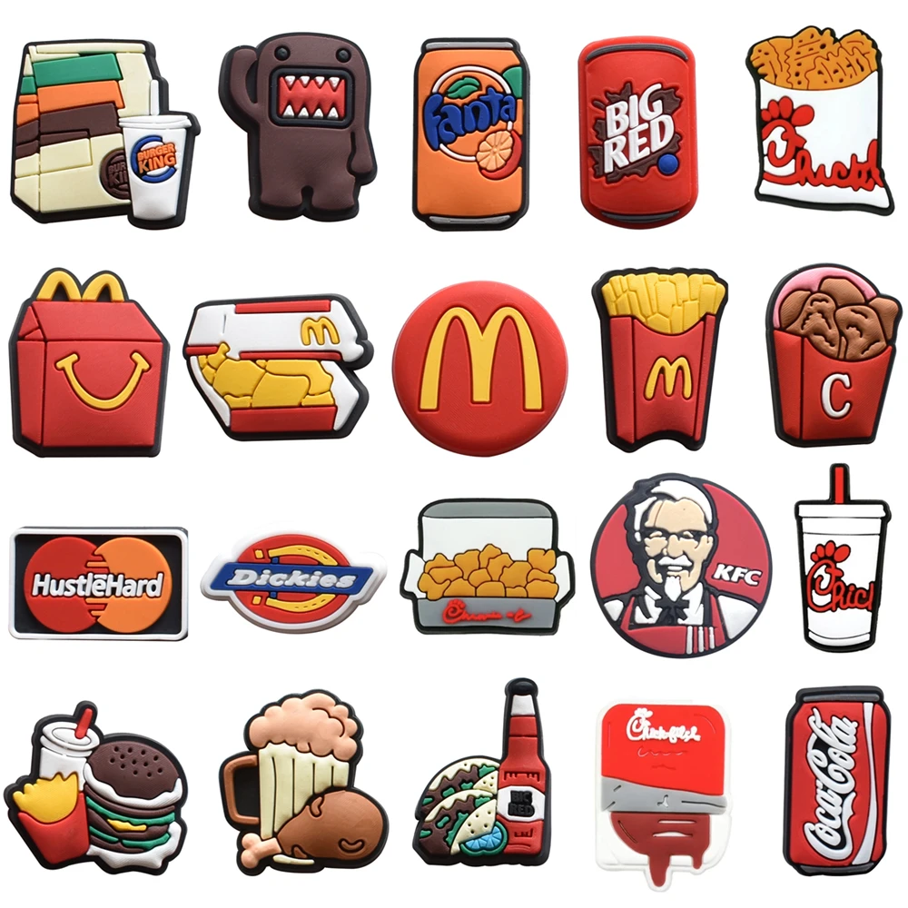1-20PCS Food Croc Jibz Buckle Pizza Coke Burgers Cookies Fried Chicken Croc Charms Accessories Shoe Decoration Kids Party Gifts 1-20PCS Food Croc Jibz Buckle Pizza Coke Burgers Cookies Fried Chicken Croc Charms Accessories Shoe Decoration Kids Party Gifts