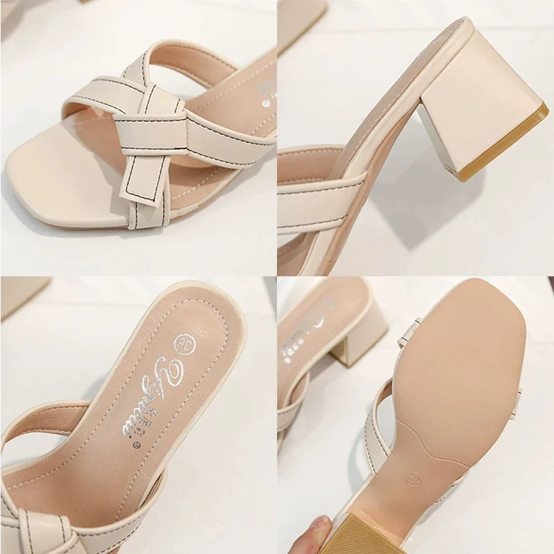 Сандалии женские из ПУ кожи элегантные Босоножки с открытым носком бантом без