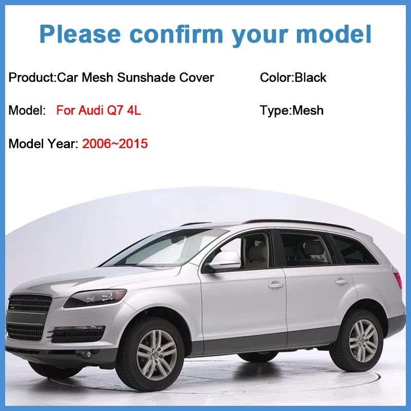 Фото Солнцезащитный козырек для Audi Q7 4L MK1 2006-2015, сетчатая солнцезащитная сетка для лобового стекла, теплоизоляционная сетка, защита от ультрафиолета, автоаксессуары №2