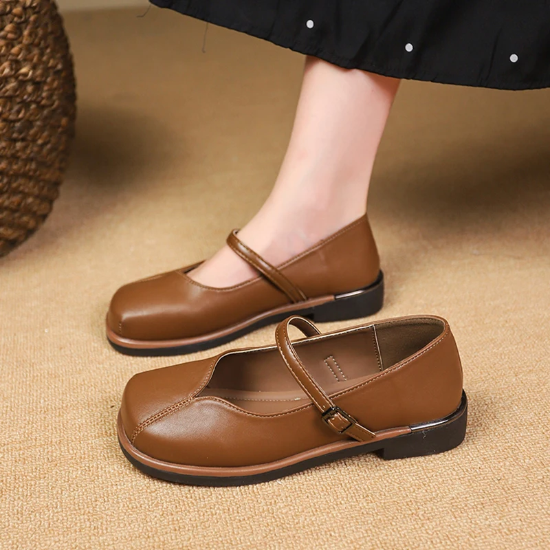 Женские туфли осенняя женская обувь модные туфли-оксфорды с квадратным носком