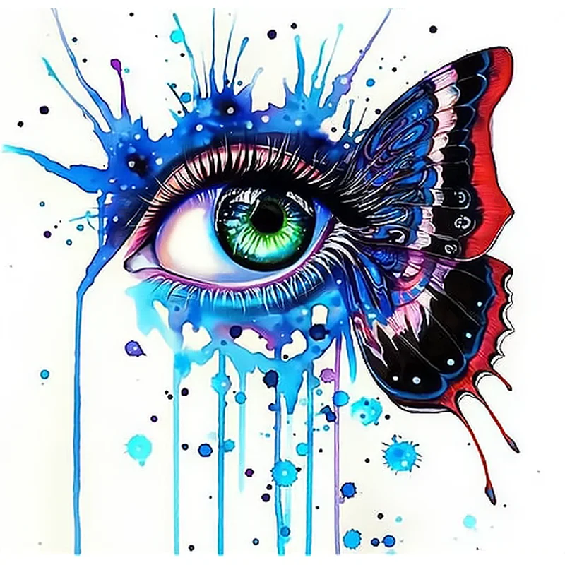 

GATYZTORY DIY Pictures By Number Eyes Kits Painting By Numbers Butterfly On Canvas Hand Painted Picture Art Gift Home Decor