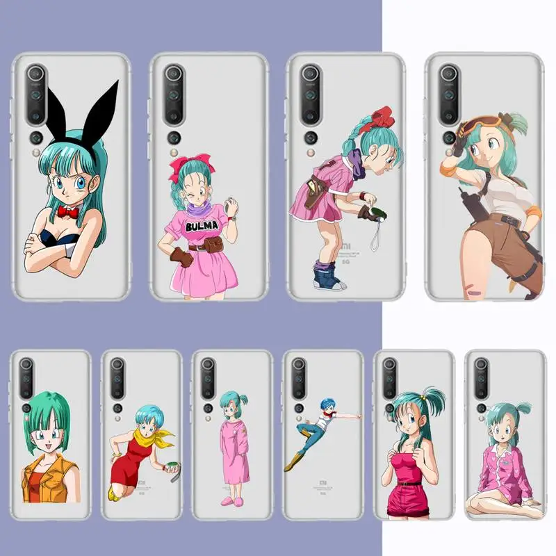 

BANDAI Dragon Ball Bulma Phone Case for Samsung S20 S10 lite S21 plus for Redmi Note8 9pro for Huawei P20 Clear Case
