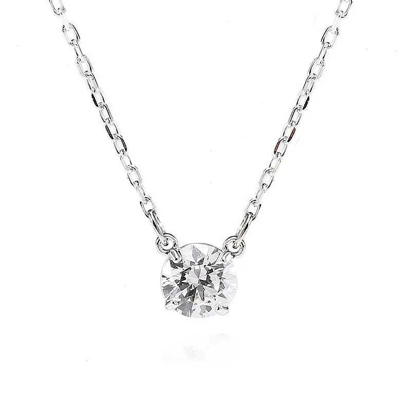 

Moissanite Necklace 1CT VVS Lab Diamond Pendant Silver 925 for Women Wedding Party Anniversary Gift Simple Charms