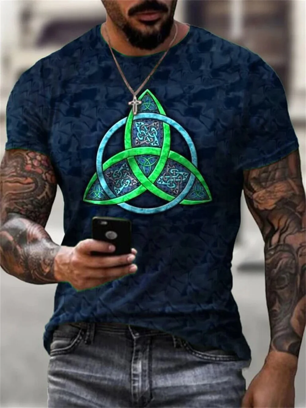 

2022 Summer New Crown Turkey Highway No. 66 3D Printed Letter Round Neck Street Hip Hop Short Sleeve Men's T-Shirt Top
