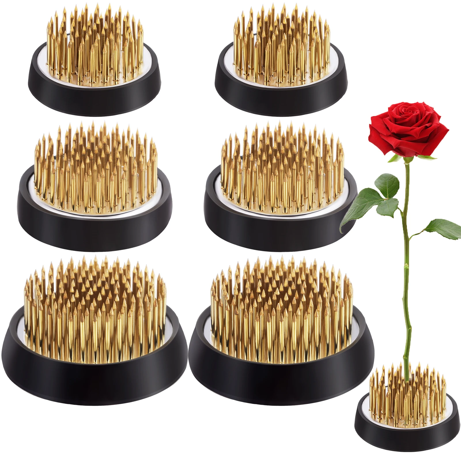 

6 Pcs Flower Frogs Kenzans Round Floral Pin Frogs Flower Arranger Frog Floral Arrangement Pin Frog Holder Fixed Tools