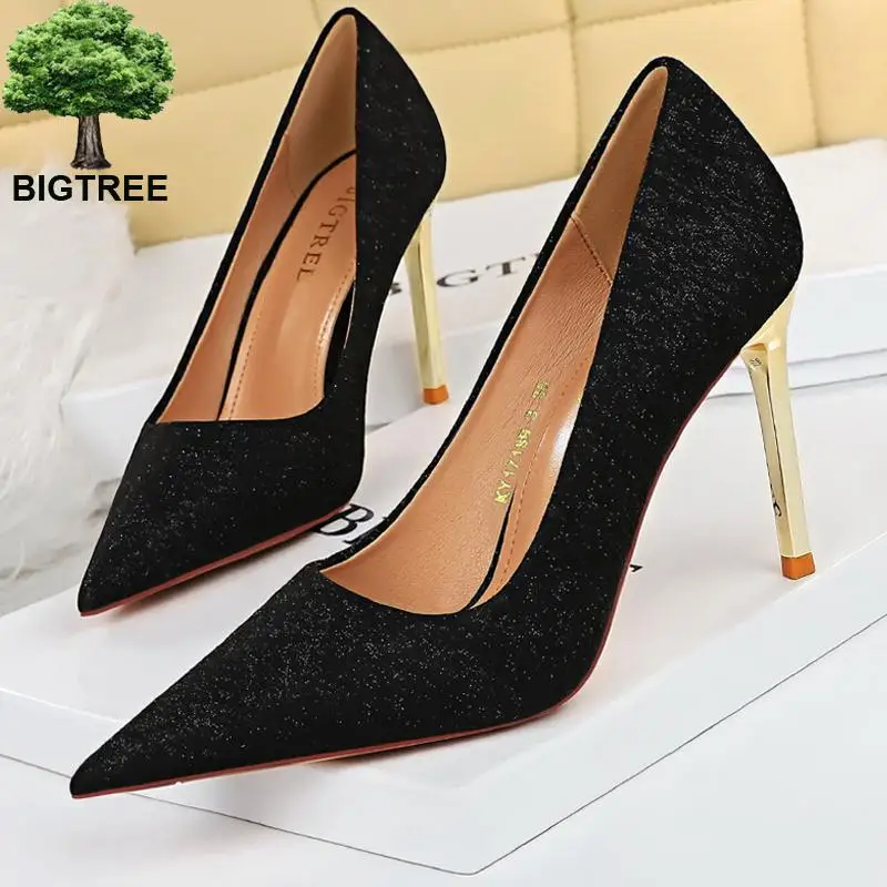 

Fashion Shoes 2023 Metal Heel Women Pumps Sexy High Heels Luxury Banquet Shoes Pointed Toe Ladies Pumps Stiletto Plus Size 43