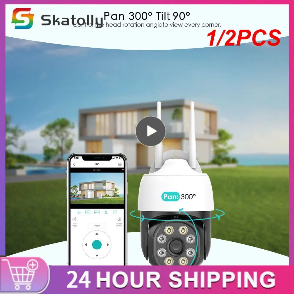 

1/2PCS 8MP Binocular Security Camera Outdoor WiFi PTZ Dual Lens 4MP Surveillance CCTV IP Camera AI Tracking P2P IP66 ICsee