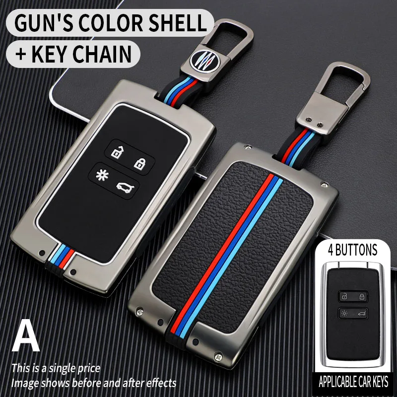 Zinc Alloy Car Key Case Cover Fob Shell for Renault Koleos Kadjar Clio Megane Captur Espace Kangoo Sandero Talisman Accessories