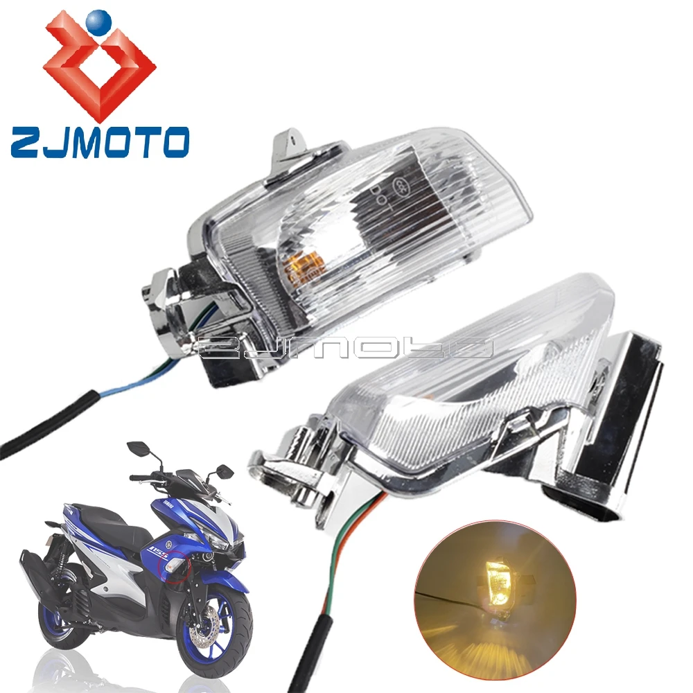 

1 Pair Clear Lens LED Turn Signal Light 12V 10W Motorcycle Front Blinker Indicator Lamp For Yamaha NVX155 Aerox155 125 2015-2019