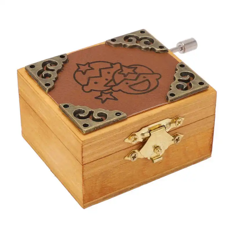 

Wooden Music Box Mini Portable Hand Cranked Music Box for Christmas for Thanksgiving