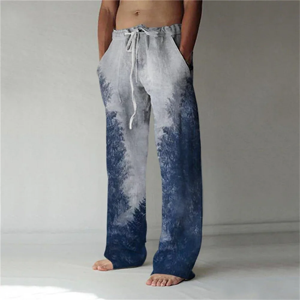 

Hot selling men's pants in 2023, summer beach pants, straight tube 3D printing pattern printing, comfortable and casual