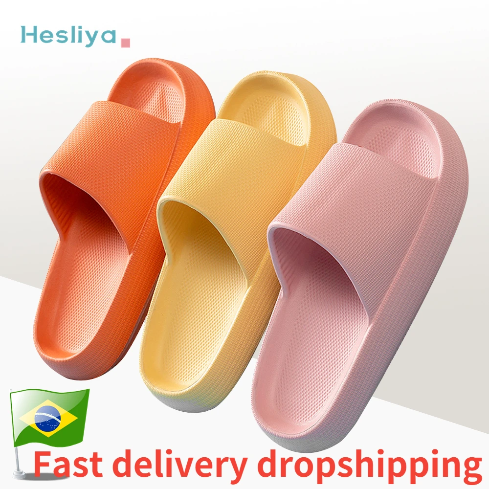 Шлепанцы женские на толстой платформе Нескользящие для ванной комнаты домашние