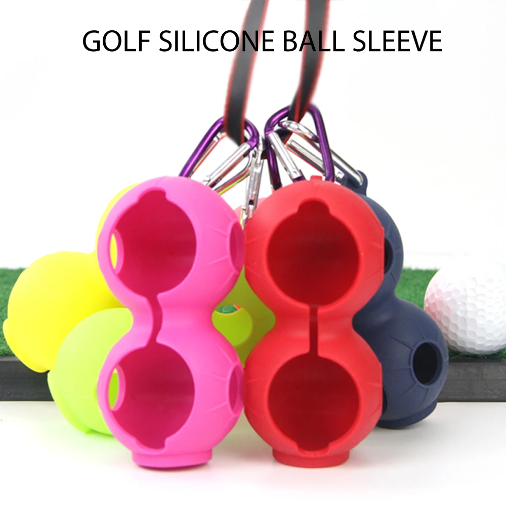 1Pcs Portable Golf Ball Protective Holder Cover Golf Ball Silicone Double Case Cover Golf Training Sports Accessories 6 Colors