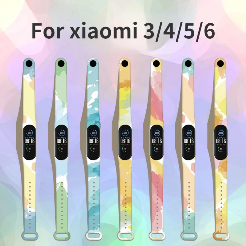 Камуфляжный ремешок для Mi Band 6 5 4 3 сменный силиконовый браслет Xiaomi Miband6 Miband5 Miband4